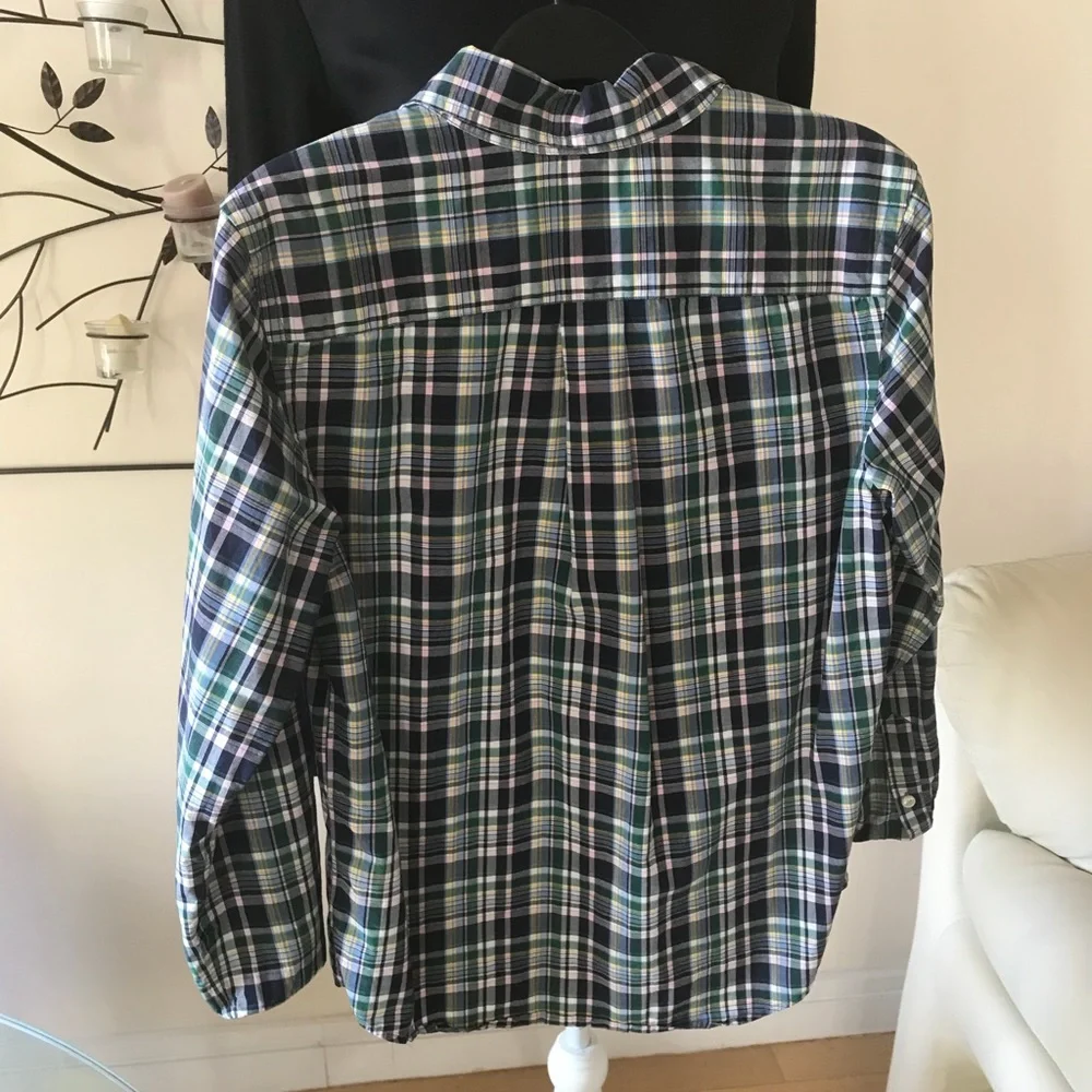 Ralph Lauren Polo 100% cotton Plaid Button Down Shirt Boys size Large (14-16)